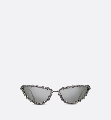 MissDior B1U Butterfly Sunglasses with Jet Hematite Crystals